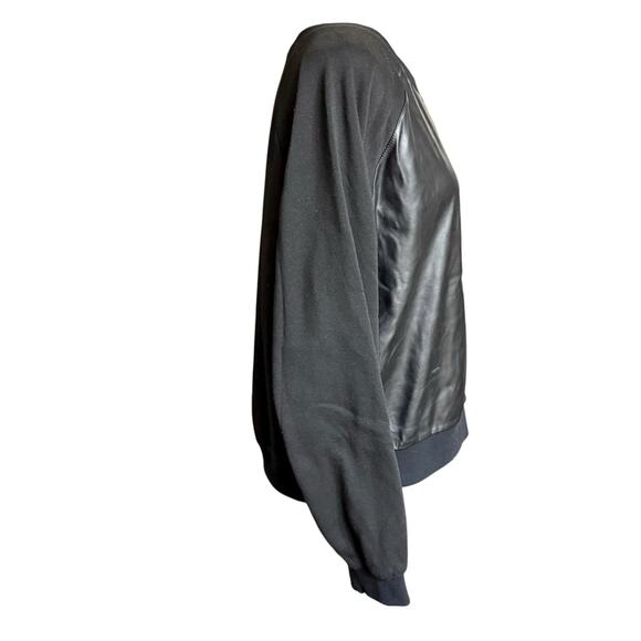 Evereve Faux Leather Women's Sweatshirt Black Large Gothic Metal Witchy Goth - Picture 4 of 10